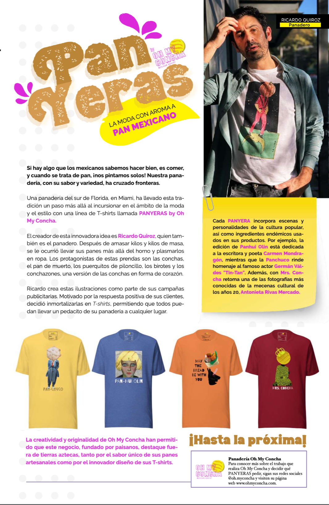 Revista Actitudes y Valores / PanYeras: The OhMyConcha Fashion Line with the Aroma of Mexican Bread